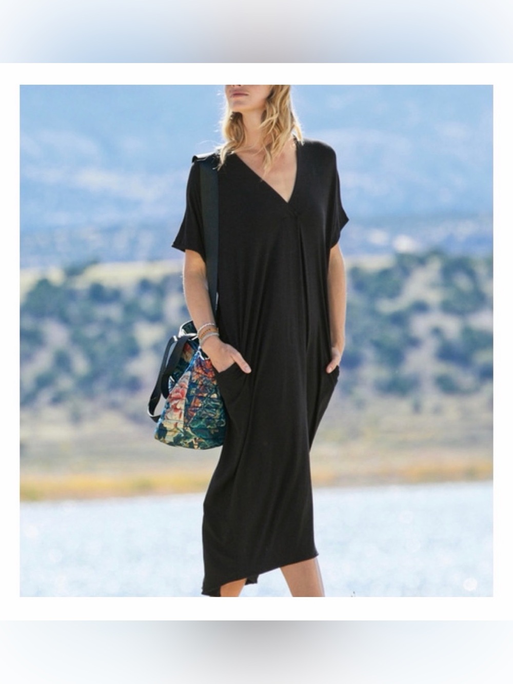 Peruvian Connection Thebes Midi Dress Black Size Medium / Large